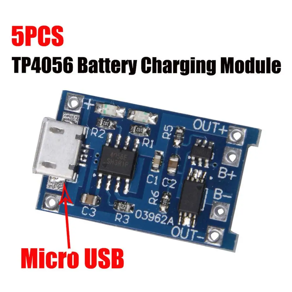 Зарядная плата TP4056 5 В 1 А Micro USB 18650 для литиевых батарей защитный модуль зарядного