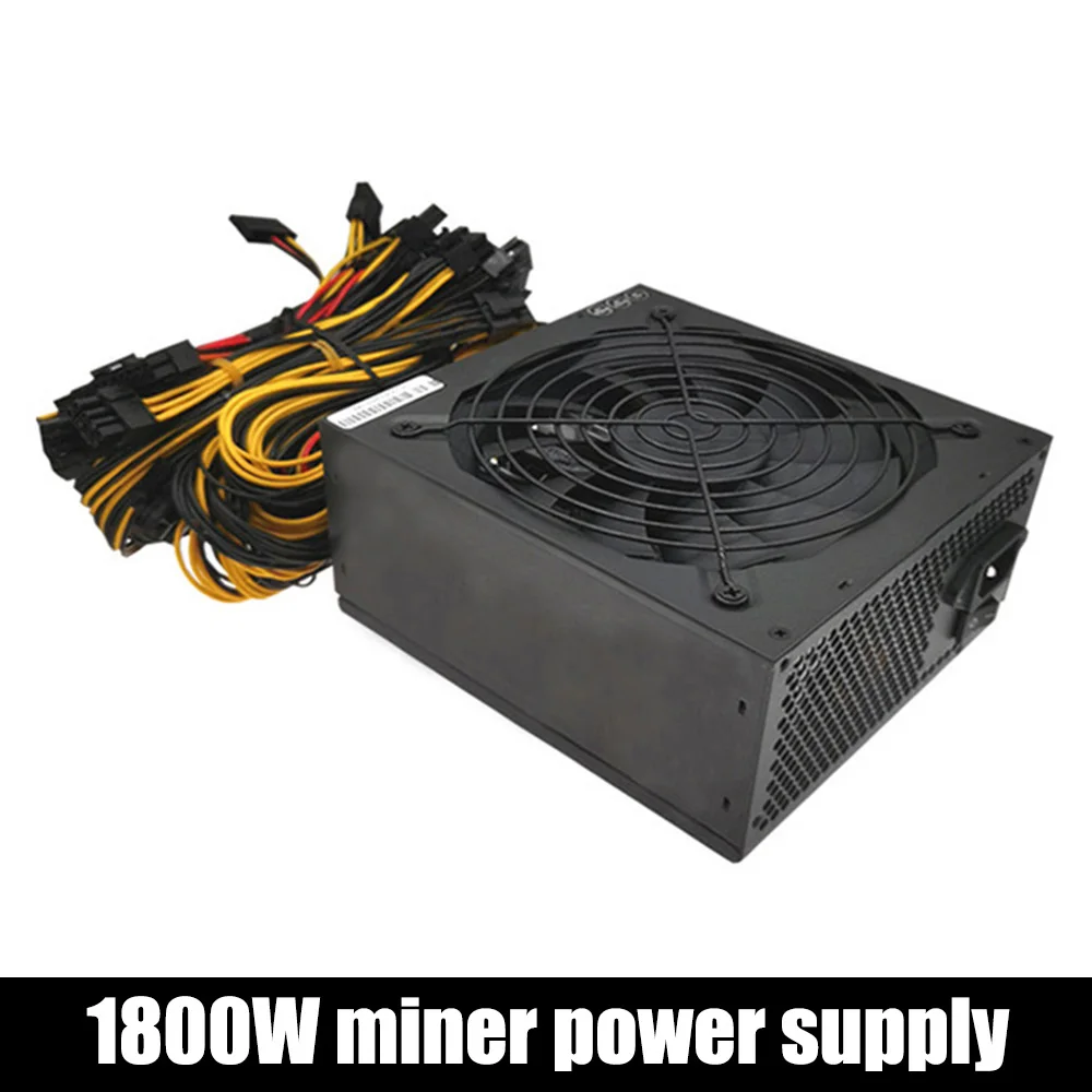 

Блок питания для майнинга биткоинов ATX, 500/1800 Вт, поддержка КПД 90%, 8 дисплейных карт, GPU для R9 380 RX 470