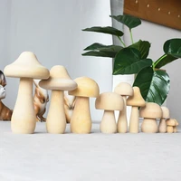 wooden mushroom various sizes natural unfinished mushroom diy crafts painting peg dolls ornament handmade kids toy decoration