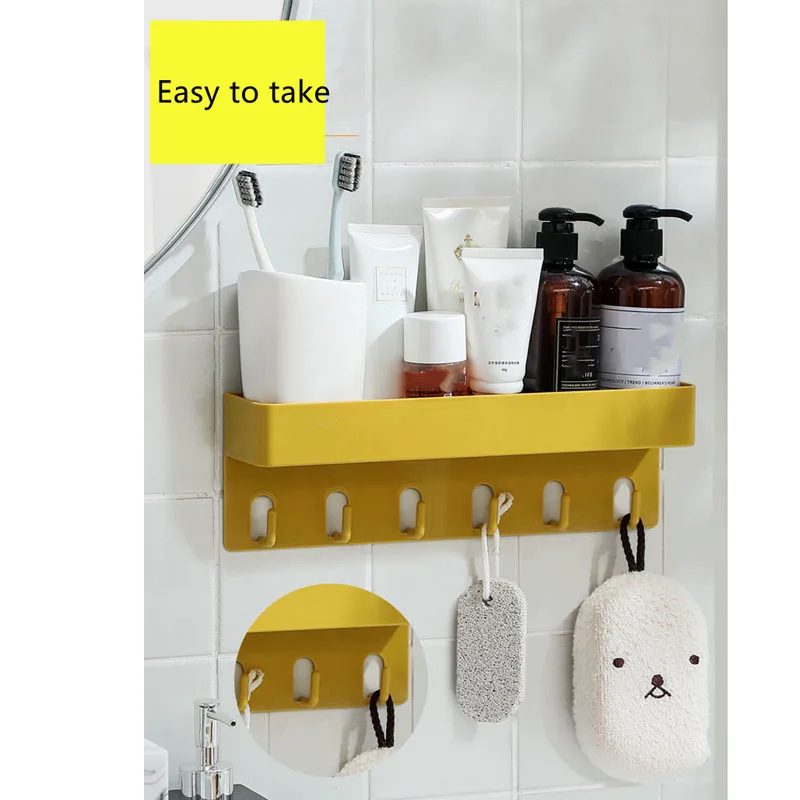 

Cosmetic Storage Rack Bath Organizer Bathroom Accessories Kitchen Organizer Seasoning Storage Basket Towel Hooks Key Hook