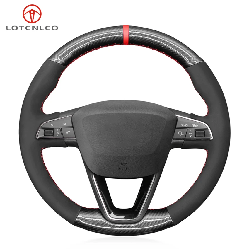 Черная замша LQTENLEO из углеродного волокна для Seat Leon 5F Mk3 2013 2019 Ibiza 6J Tarraco Arona Ateca