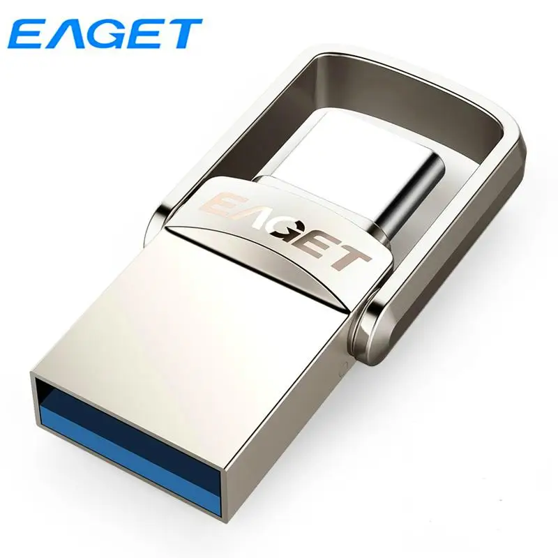 Флэш накопитель Eaget OTG USB Type C флэш 128 ГБ 64 32 мини 3 1 для телефона планшета ноутбука