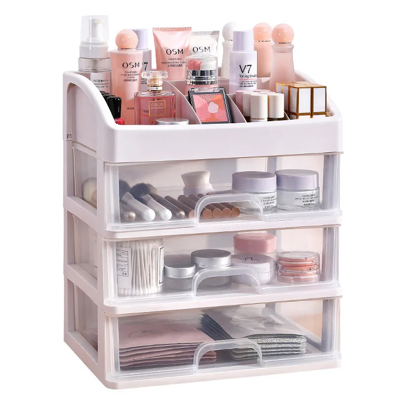 

Jewelry-Organizer Lipstick Cosmetic-Case Storage-box Nail-oil-contauner Drawer Makeup Drawer Plastic Cosmetic Storage Box Shelf