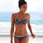 Купальник бикини с цветочным принтом, женский купальник с набор Пуш-ап бикини, купальный костюм с завышенной талией, Бразильская пляжная одежда, XL, 2022