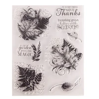 leaves thanks clear stamp seal for diy scrapbookingphoto album decorative clear stamp sheets