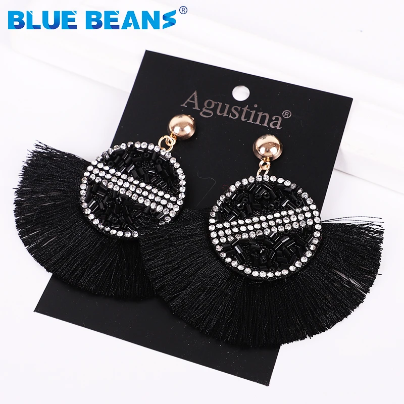 Женские Геометрические серьги с бахромой Висячие длинные висячие кристаллами