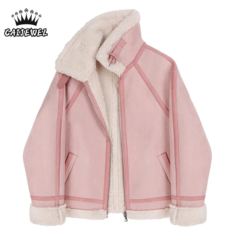 

Женская зимняя мешковатая куртка из овечьей шерсти