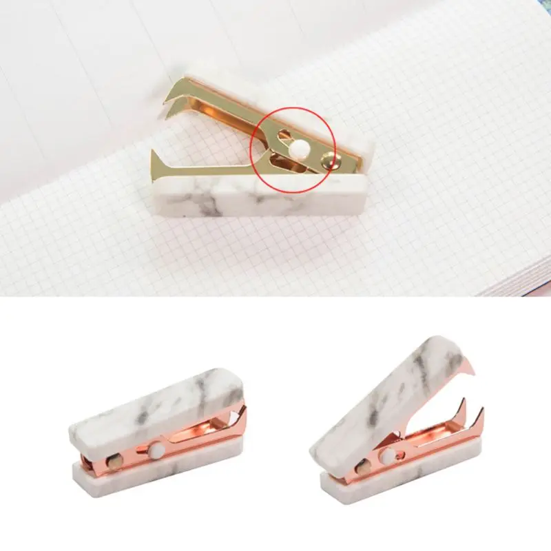 

Marble Pattern Staple Remover Nordic Mini Jaw Extractor Nail Puller Stationery Golden