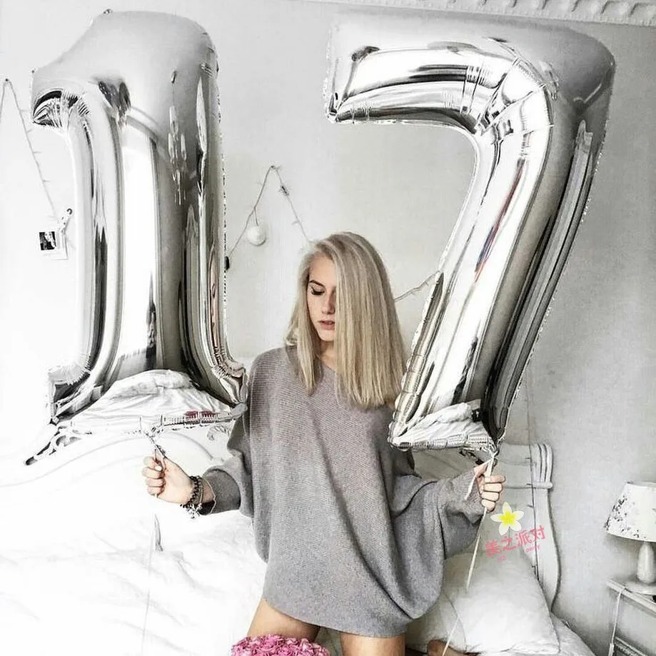 2 шт 32/40 дюймовые розовые, золотые, серебряные фольгированные шары с цифрами поздравляют 13, 18, 21, 30, 40 лет взрослого дня рождения, Декор