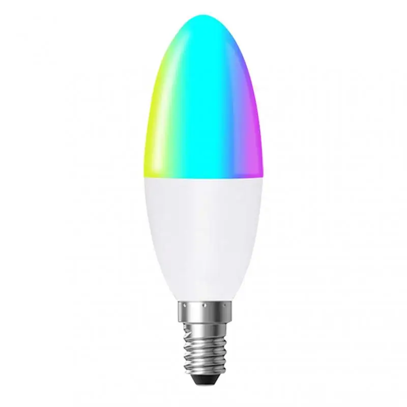 Умная Светодиодная лампа-свеча Tuya Zigbee 3 0 E14 RGB + W C с регулируемой яркостью работает