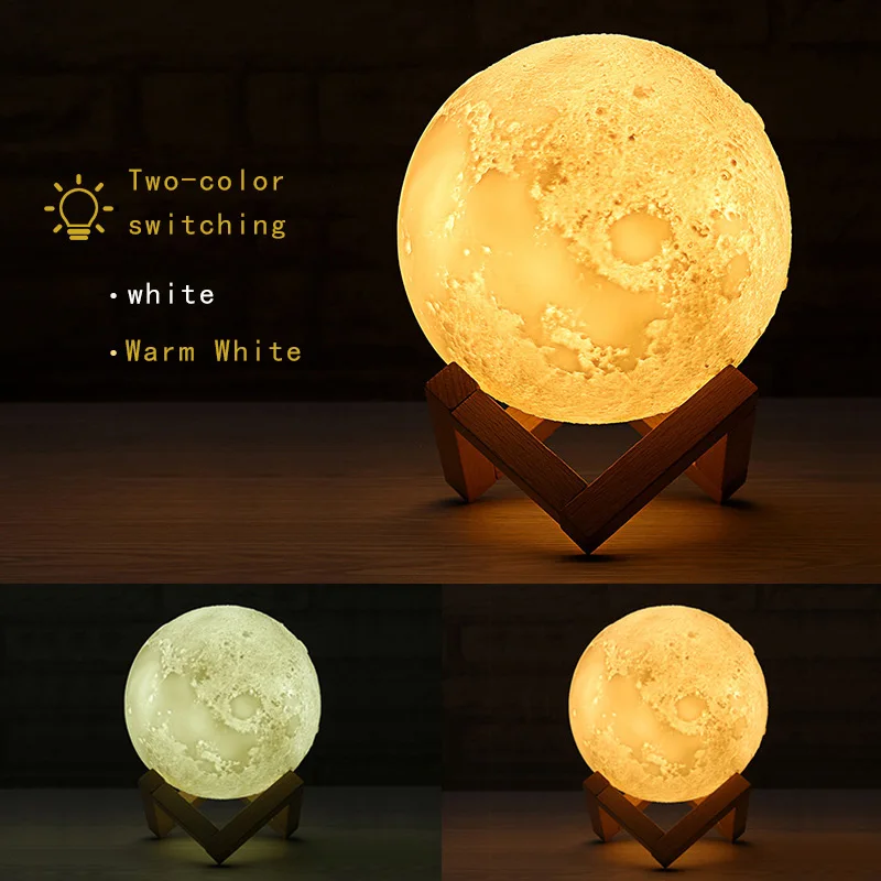 Хит продаж светильник в виде полной луны 3D светодиодный ночник современный