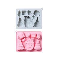 diy christmas day theme silicone mold cake mold ice tray handmade soap complementary food chocolate baking mold kitchen tools