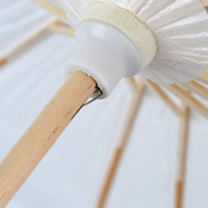 50 шт./лот Новый Белый цвет с длинной ручкой Открытый свадебные бумажные Зонты