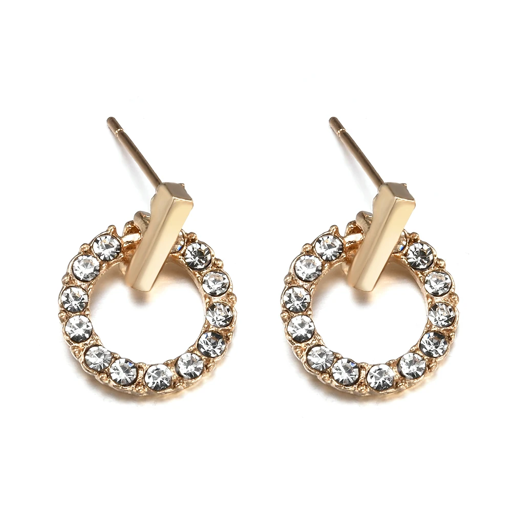 

New Fashion Women Stud Wedding Earrings Simple Hypoallergenic Circle Exquisite Mini Earrings Female Jewelry 2019 Wholesale