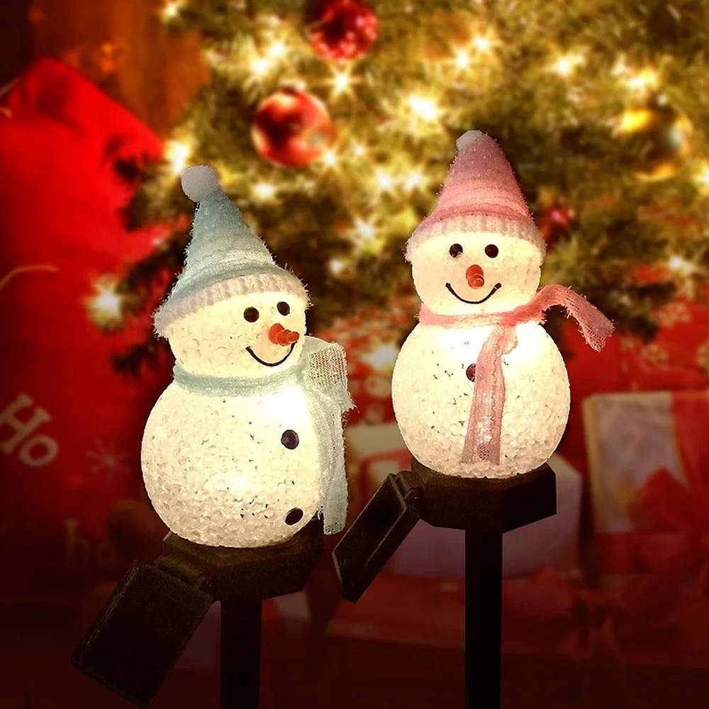 

Christmas Hat Snowman LED Lawn Lights Solar Lights Christmas Home Outdoor Decoration Garden Courtyard Landscape Plug Lighting