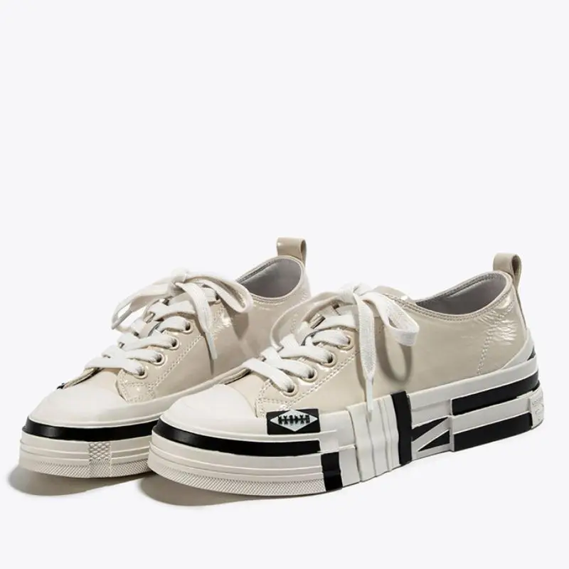 

KemeKiss Size 35-39 Women Shoes Real Leather Patchwork Mixed Color Sneakers Women Fashion Cool Shoes Women Daily Footwear