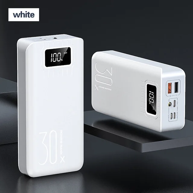 

Power Bank 30000mAh Micro USB Large Capacity LED Display Portable External Battery Charger For Smart Phones iphone 12 Pro Plus