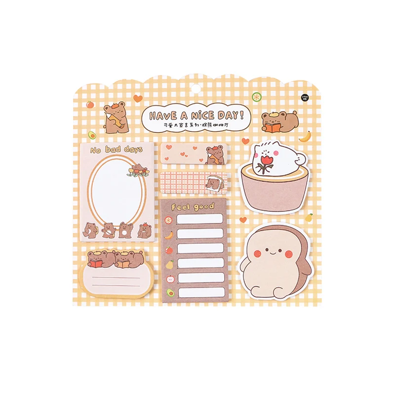 

140 Pcs/lot 4 Designs Cute Declaration Series Cartoon Style Hand Account Decor Memo Pads Self-Adhesive Office School Supplies