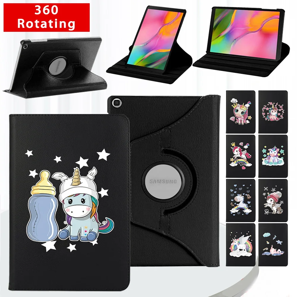

360 Degrees Rotating PU Leather Flip Smart Tablet Cover For Samsung Galaxy Tab A 10.1" 2019 T510 T515/Tab S6 10.4" Lite P610
