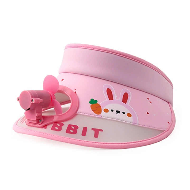 

J60B 1PC USB Power Supply Adjustable Buckle Fan Cap for Kids USB Charging Sun Hat Topee Cartoon Electric Breathable Sun Cap