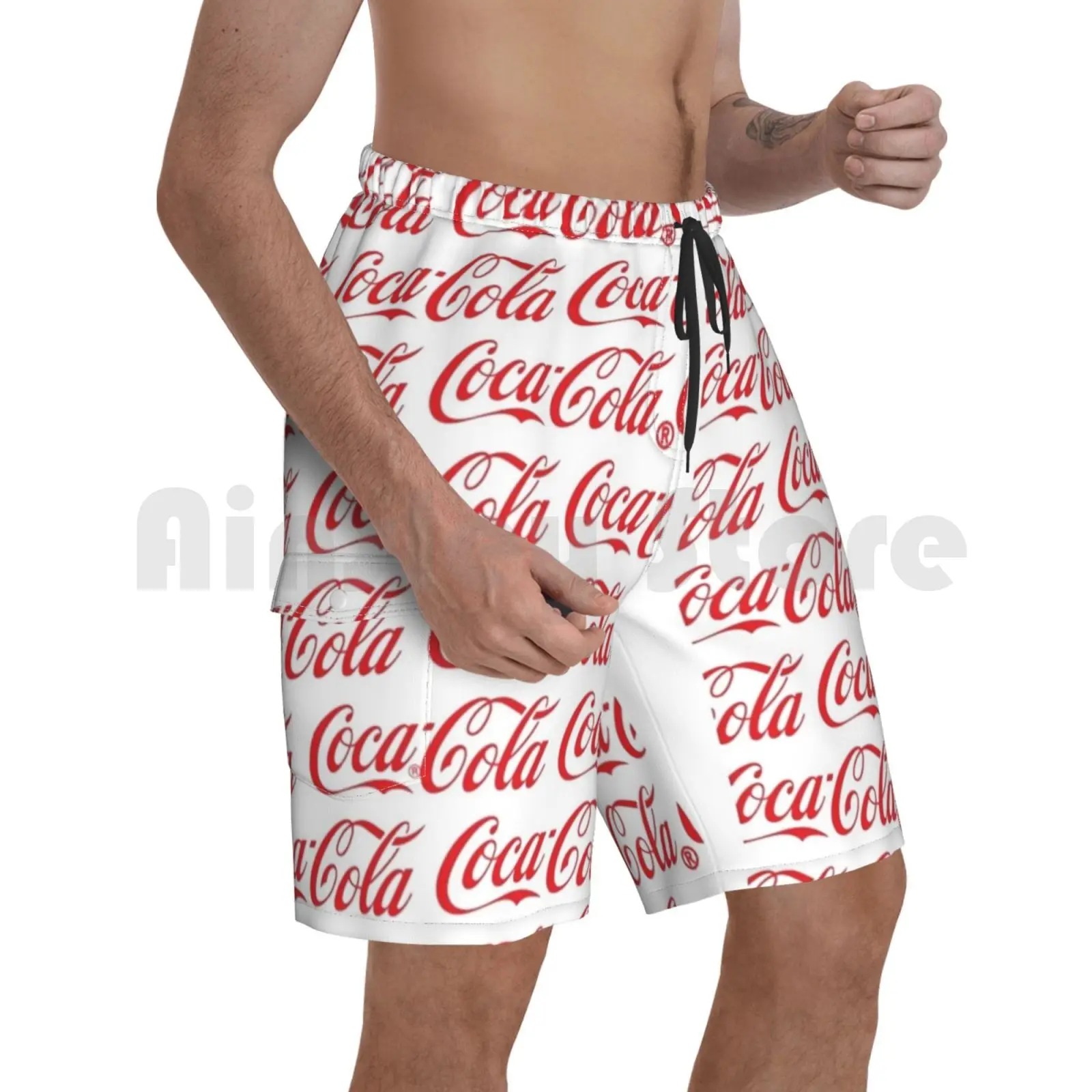 

Beach Shorts Men Beach Pants Swimwear Coke Soda Cool Summer Geek