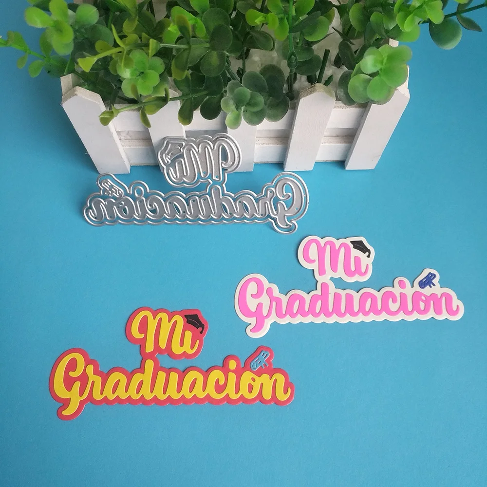

New Spanish My Graduation Ceremony cutting dies DIY scrapbook, embossed card, photo album decoration, handmade crafts