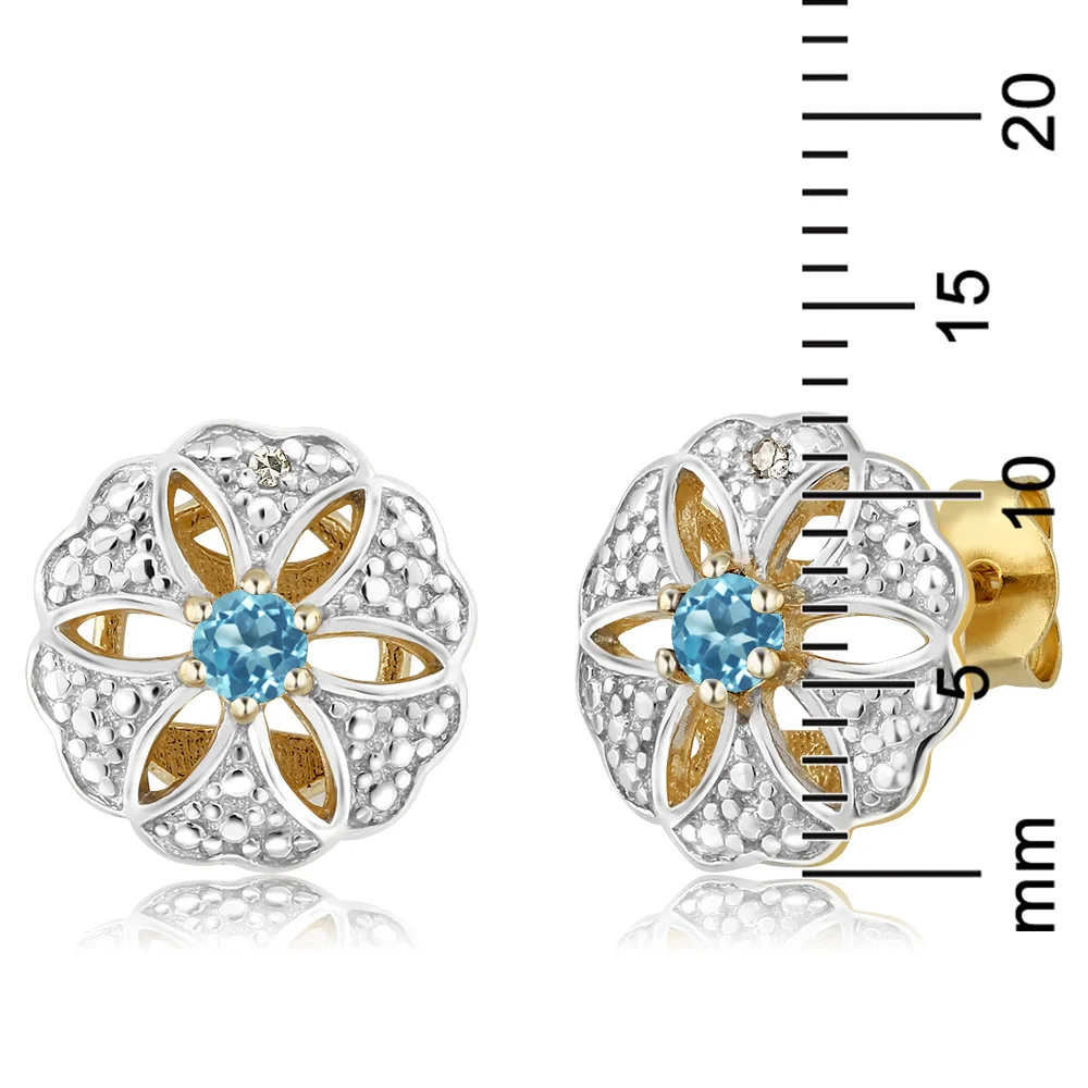 Женские винтажные серьги-пусеты GemStoneKing элегантные серьги из серебра 18 К с желтым