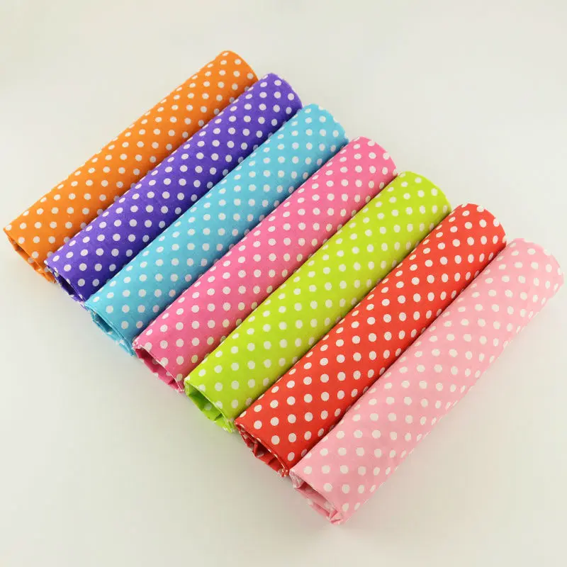 7 шт. хлопок Ткань для белый с принтом в горошек лоскутное разные Цвет квилтинга