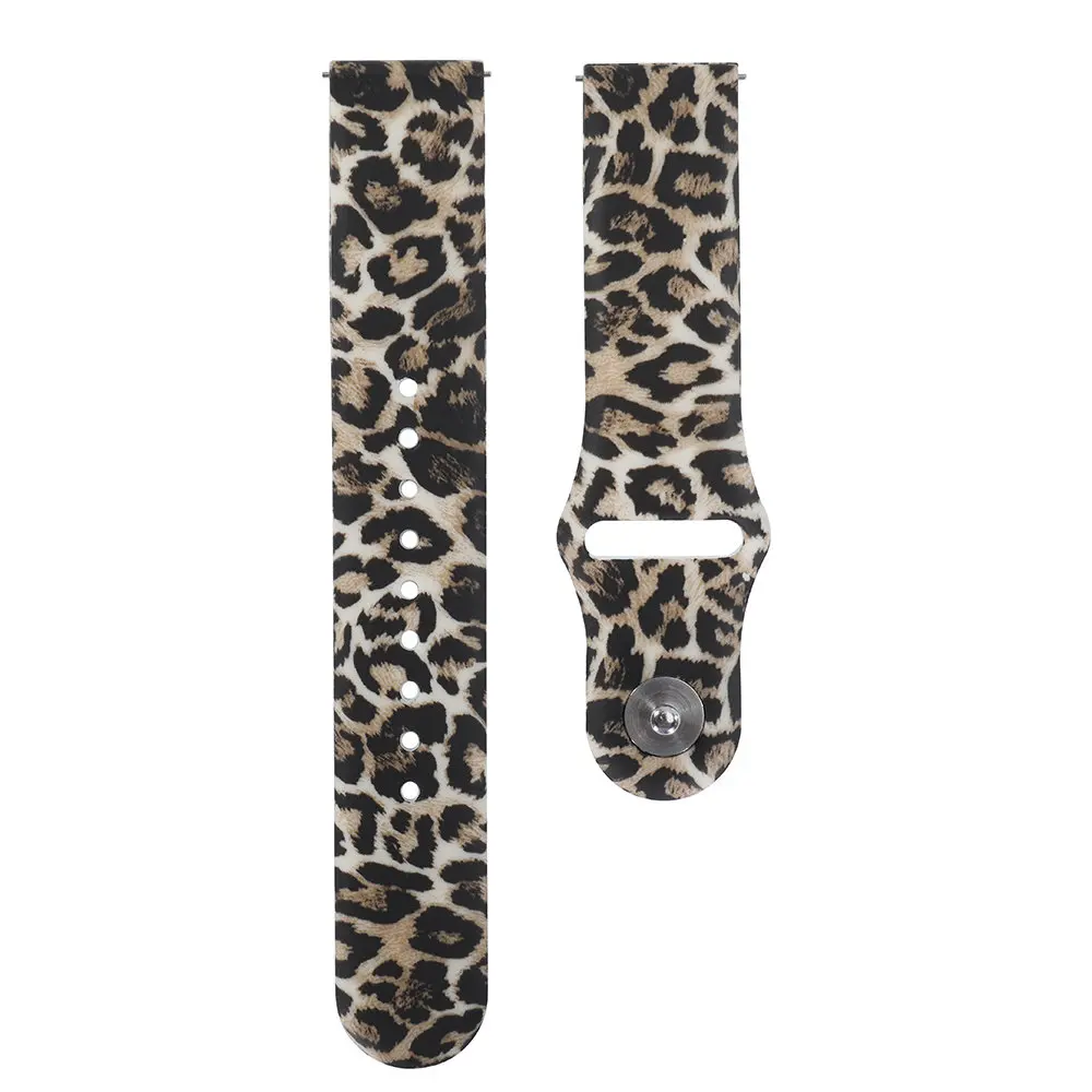 Leopard print 18 мм 20 мм 22 мм силиконовый ремешок для huawei/Withings/samsung Galaxy/gear s3/Amazfit Bip Смарт-часы замена Широкие ремешки - Цвет ремешка: Leopard print