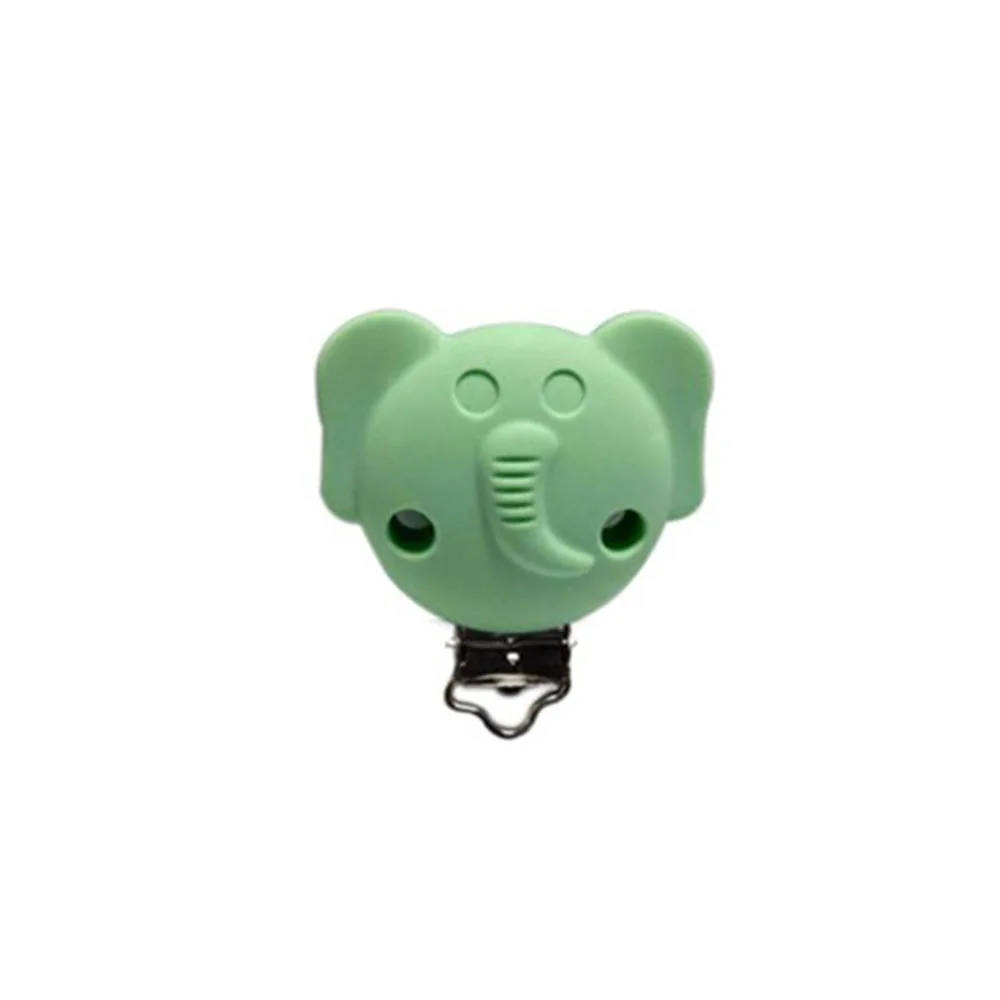 

Silicone Baby Pacifier Clip Cartoon Elephant Shaped Silicone Teether Bead Stainless Steel Baby Nipple Clip DIY Bead Tool