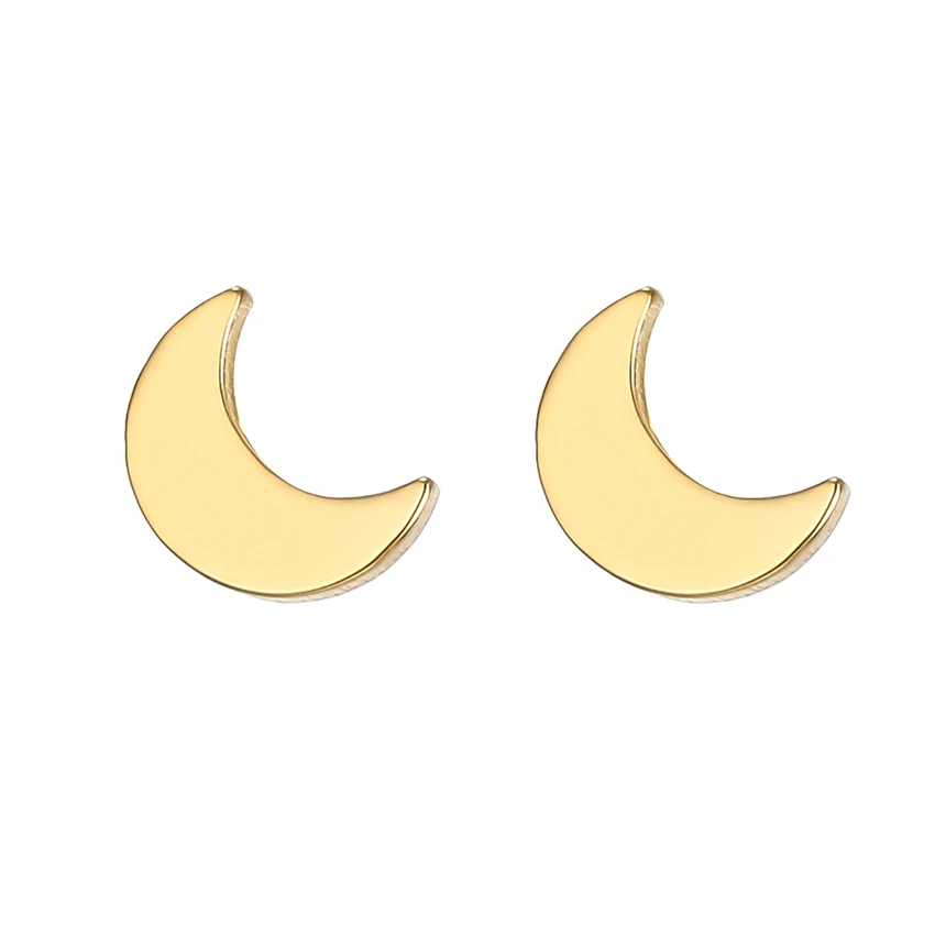 

Серьги-гвоздики Senfai из нержавеющей стали женские, простые повседневные ювелирные украшения с Луной, звездой, сердцем, вечерние