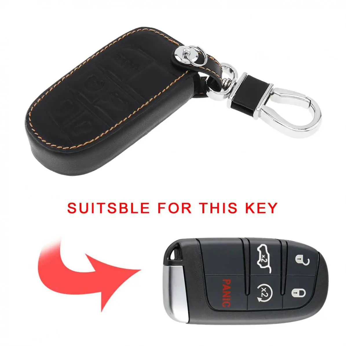 5 кнопок 3D кожаный чехол для ключей автомобиля протектор держатель с подвесной