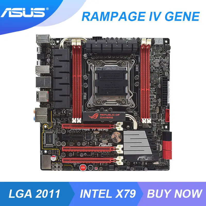 Материнская плата ASUS ROG RAMPAGE IV GENE Intel X79 LGA 2011 четырехканальная DDR3 32B Core i7 cpu