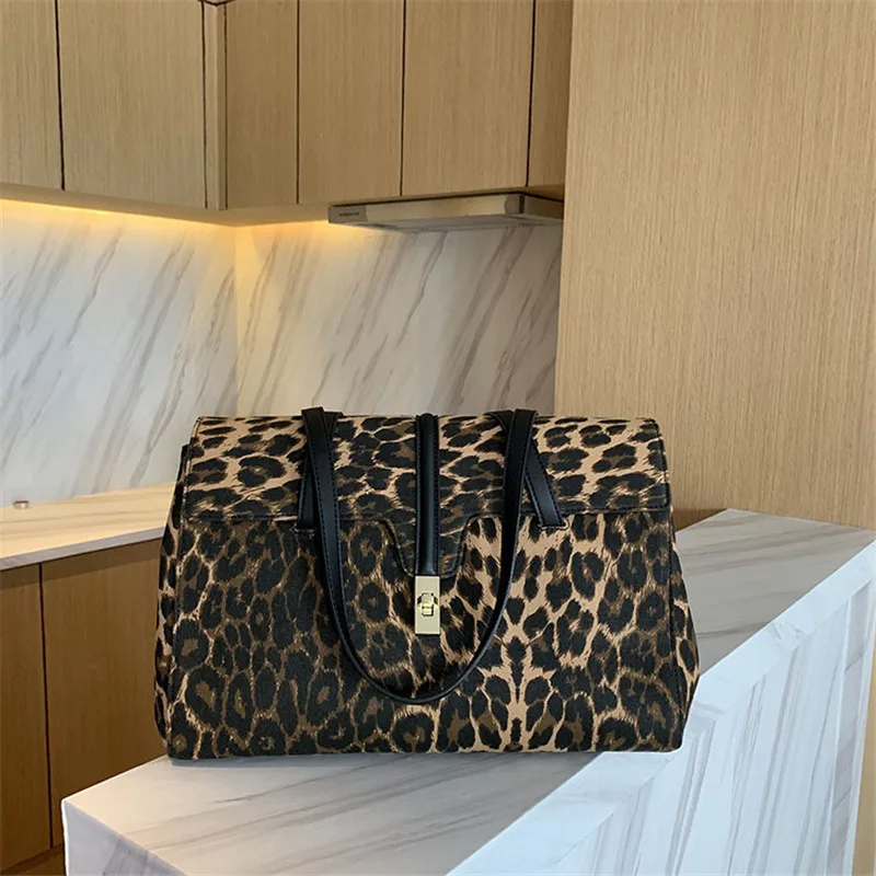 

Leopard Print Single Shoulder Bag For Womenb Fashion Tote Bag Female Large Capacity Composite Bags Ladie Shopping Messenger Bag