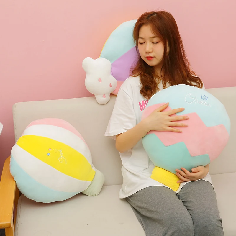 

New Summer Style Comfortable Pillow Cute Cushion Rainbow Hot Air Balloon Plush Toys Girlfriend Children Birthday Christmas Gift