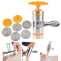 household manual stainless steel pasta maker noodles presser making machine with 7 molds noodle maker
