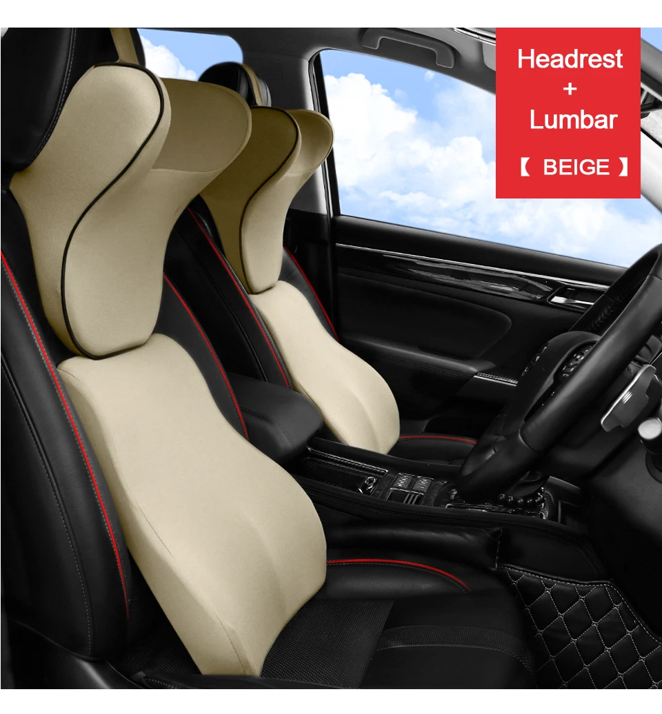 LOEN u-образная подушка для шеи с эффектом памяти поясничная поддержка для автомобиля подголовник массажная подушка дышащая износостойкая подушка для сиденья
