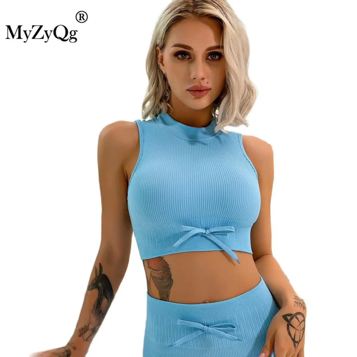 

Women Sports Yoga Bras Running Gym Fitness Candy Color High Neck Seamless Gathered Vest Shockproof Workout Nude Underwear