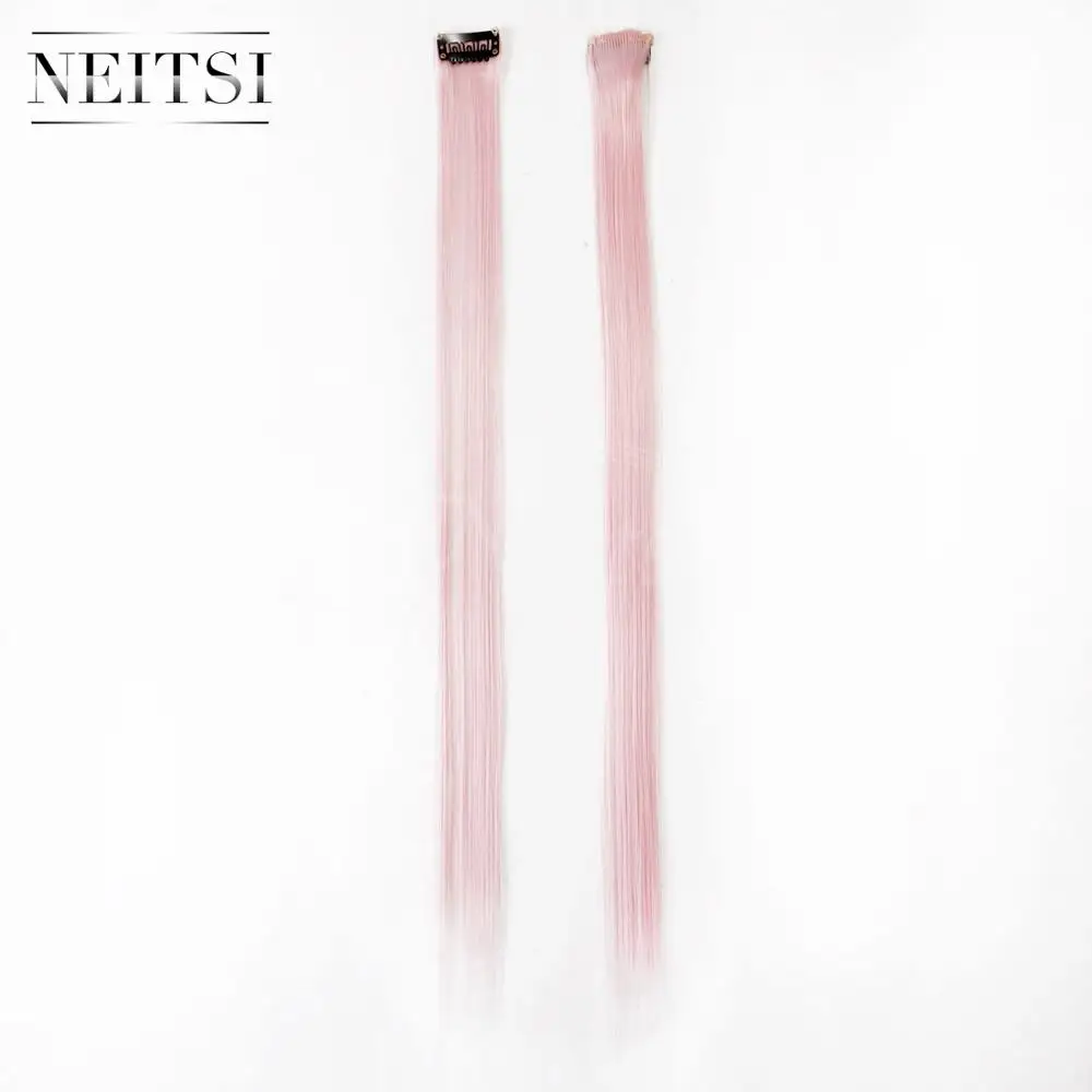 Neitsi 20 ''2 шт./упак. Прямые Синтетические длинные одноомбре шиньон на зажиме# T1911 цвет человеческих волос на зажимах