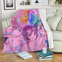 darmian premium sherpa blanket anime girl printed soft comfortable fall sofa throw fleece blanket school nap knee blanket quilt