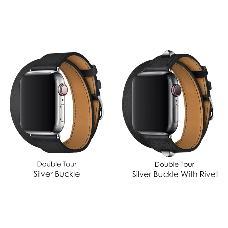 40 мм 44 черный ремешок для Apple Watch Series 5 часов браслет из натуральной кожи один