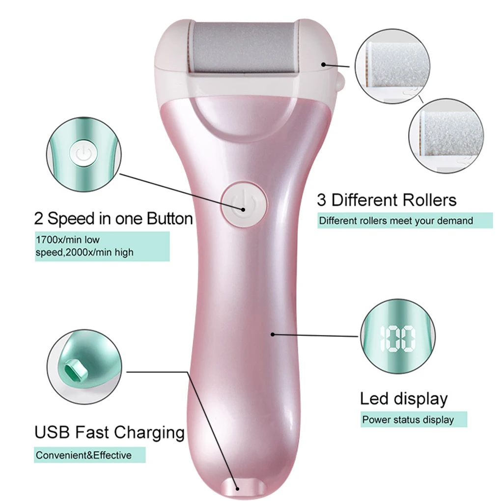 USB Charged Electric Foot File for Heels Grinding Pedicure Tools Professional Care Tool Dead Hard Skin Callus Remover | Красота и