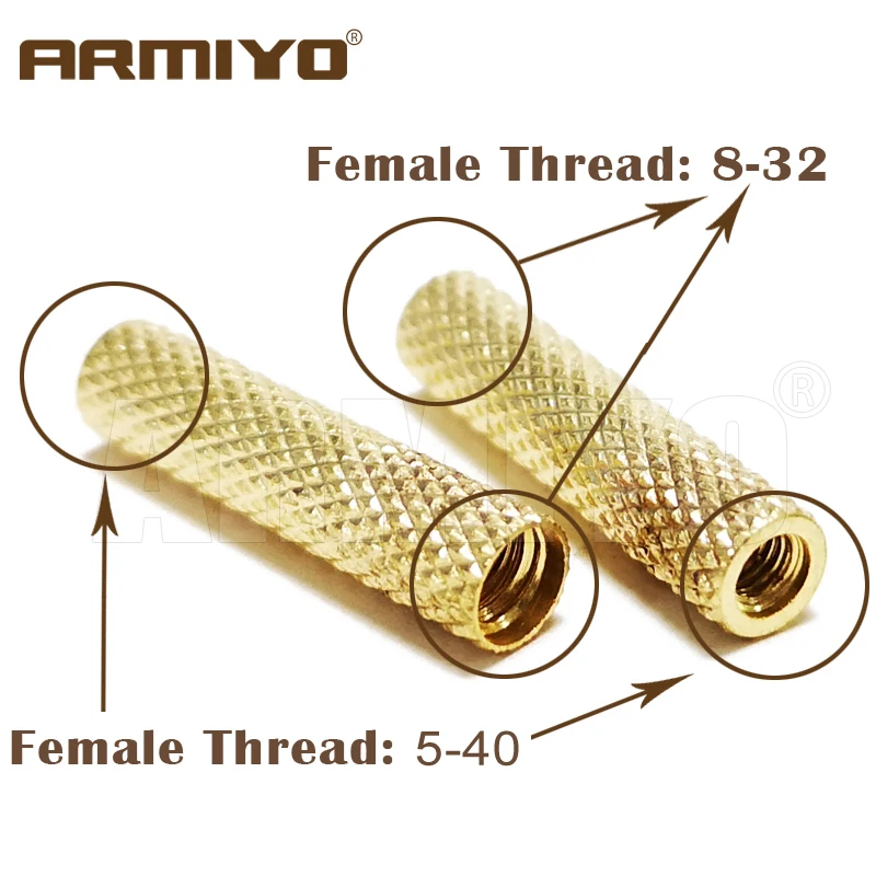 Armiyo 2 шт./лот твердая латунная внутренняя резьба 8-32 M3 5-40 стержень для чистки ружья