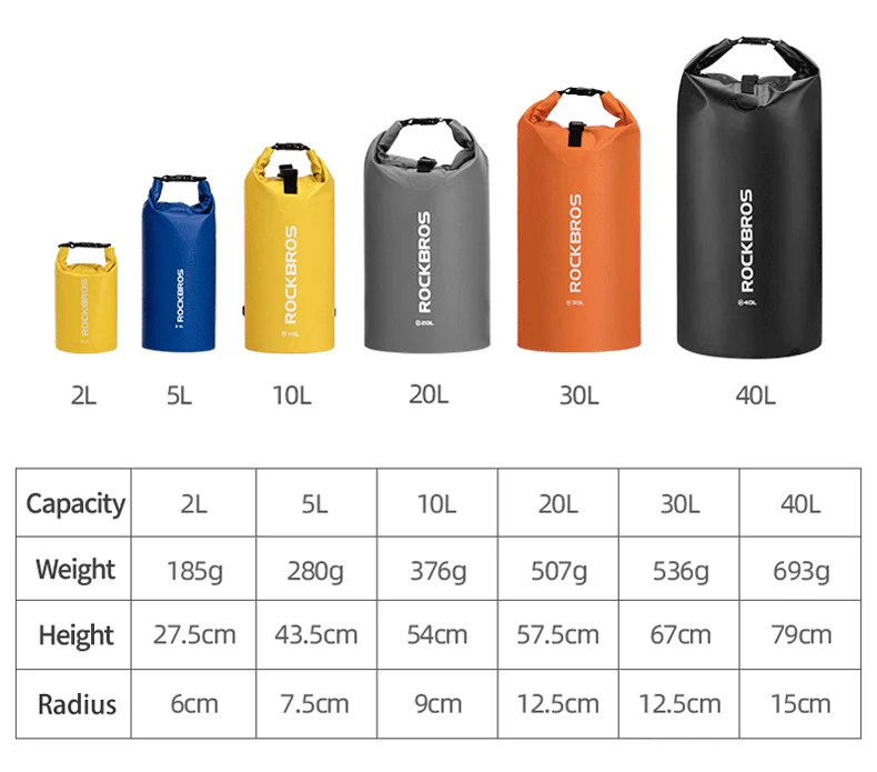 ROCKBROS 40L спортивная сумка для плавания, водостойкий рюкзак из ПВХ, модные сумки для женщин и мужчин, Спортивная уличная походная сумка на плечо, складные сумки