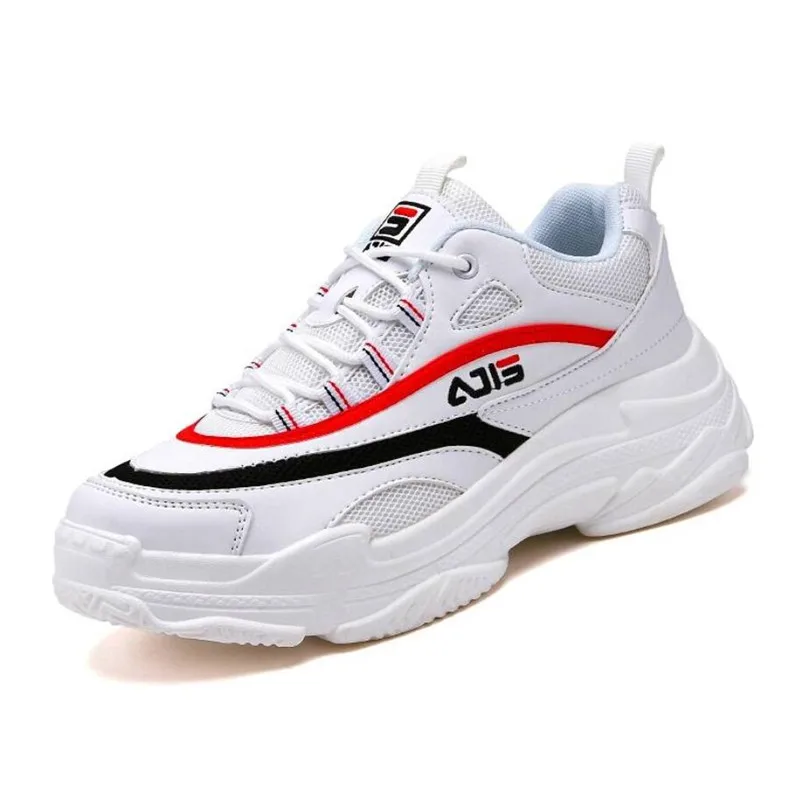 Мужские повседневные туфли сетчатые увеличивающие движение для отдыха белые