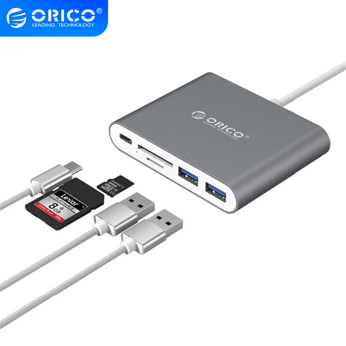 ORICO алюминиевые док станции для ноутбука usb хаб Type C на устройство чтения карт SD TF с