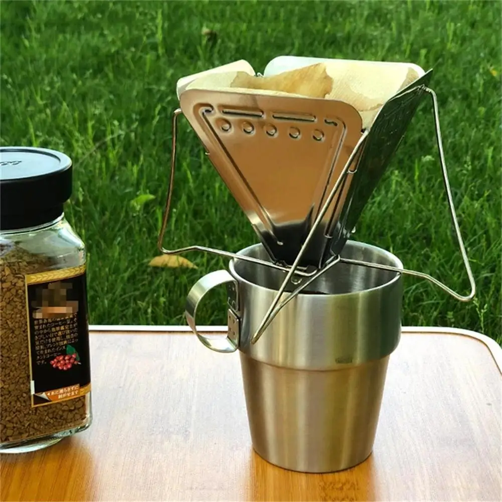 

Coffee Funnel Filter For Outdoor Camping Folding Drip Holder Coffee Stove Coffee Grounds Filter