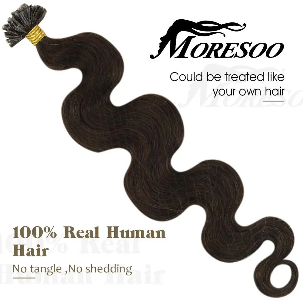 Moresoo волнистые u образные волосы для наращивания Remy с наконечником человеческие