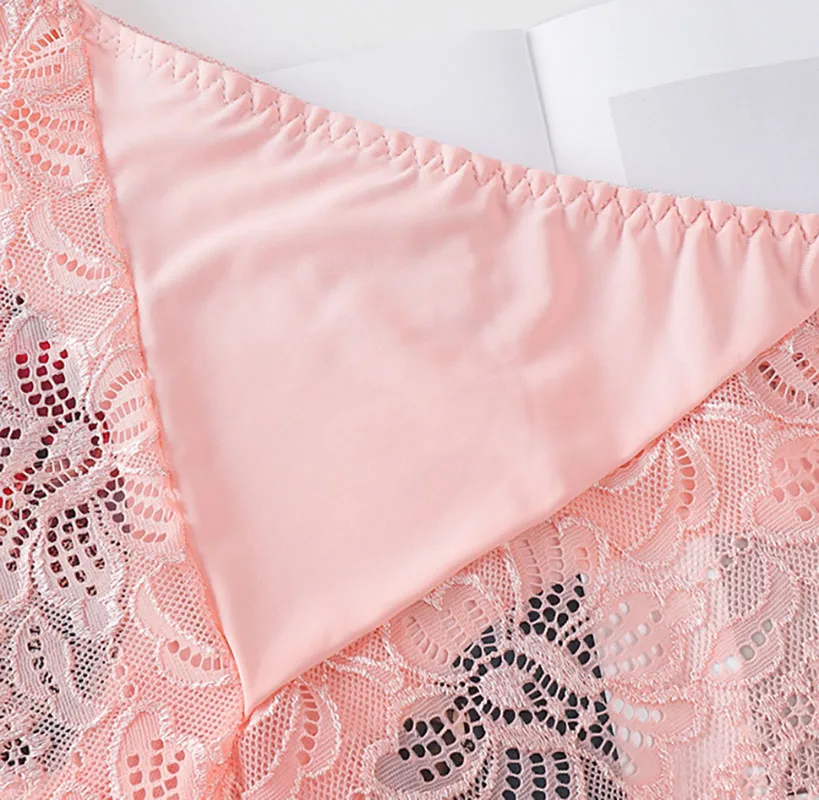 Трусики женские кружевные бесшовные однотонные с низкой посадкой | Женская