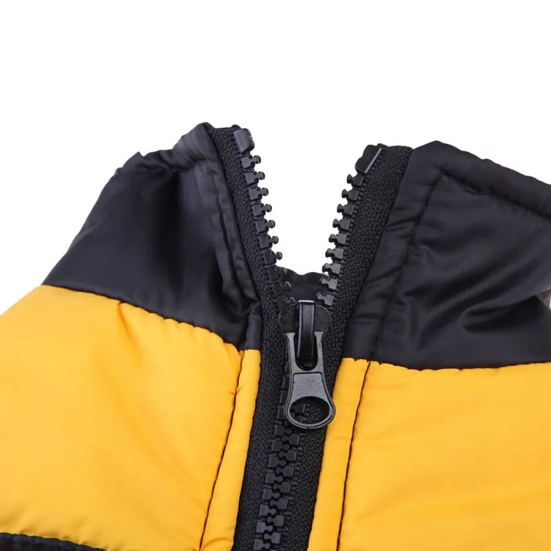 Собака Куртка из искусственной кожи PU ветрозащитный жилет пуховик щенок зимняя